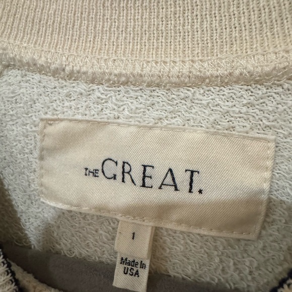 New THE GREAT The Varsity College Cotton Sweatshirt - Picture 5 of 8